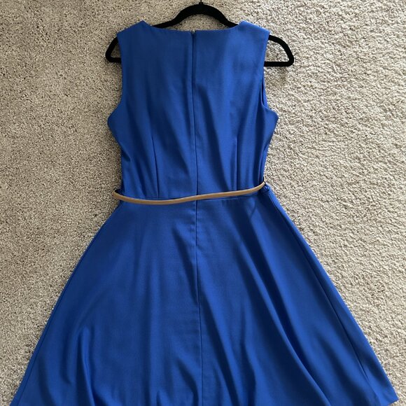 DB Dressbarn Fit & Flare Dress with Belt | vibrant, flattering, hard to find! - Picture 5 of 8